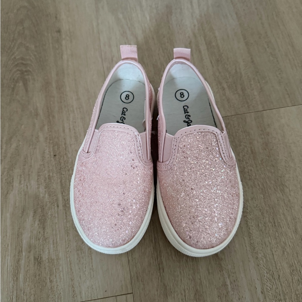 Cat & Jack Glittery Pink Slip-On Kids Shoes